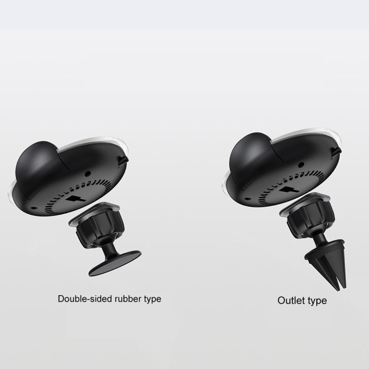 N8-2 9V 1.1A Output Double-sided Rubber Car Fast Wireless Charger, For iPhone, Galaxy, Sony, Lenovo, HTC, Huawei, and other Smartphones(Black)