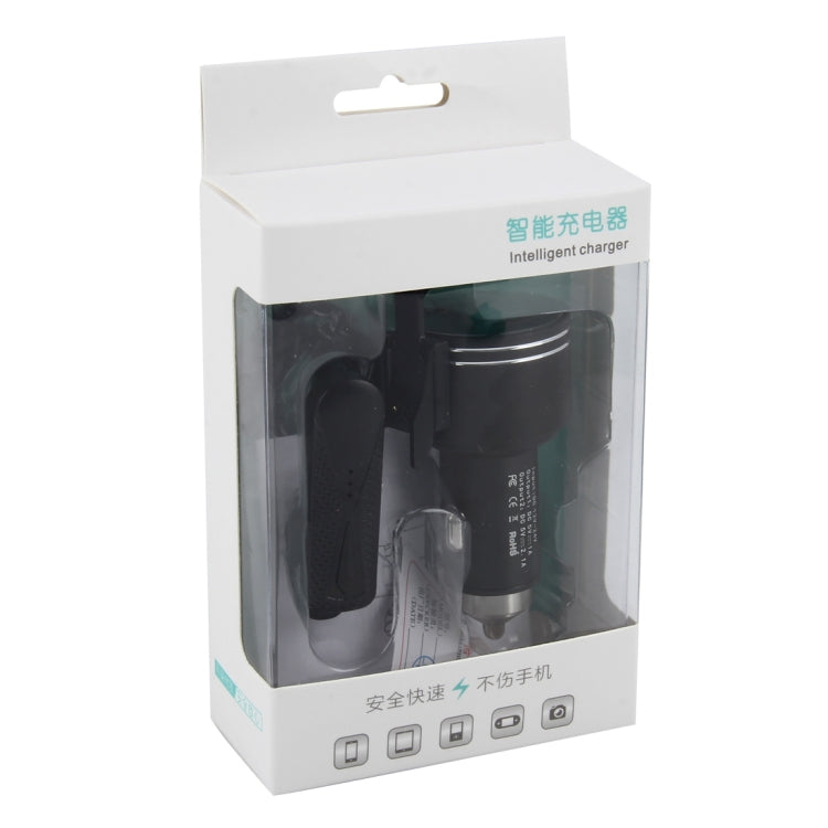 Intelligent Charger with Earphone BT Headset Battery Voltage FM Frequency Alternately Displayed Car Charger Smart Diversion of USB Port Support Hands-free Call & Dual USB Fast Charging