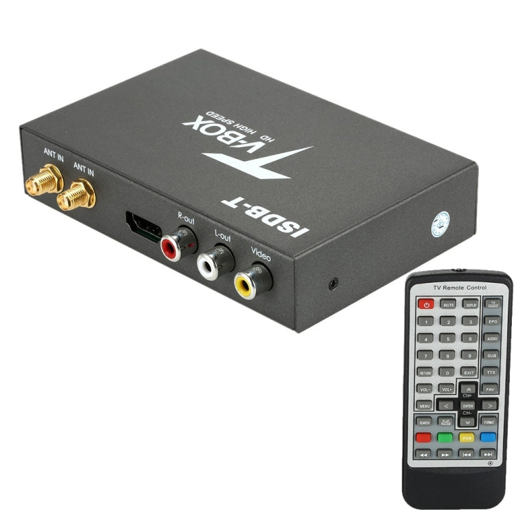 Car ISDB-T MPEG-4 HD H.264 Digital TV Receiver Box with Remote Control, Dual Antenna Head Interfaces