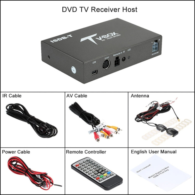 Car ISDB-T MPEG-4 HD H.264 Digital TV Receiver Box with Remote Control, Dual Antenna Head Interfaces