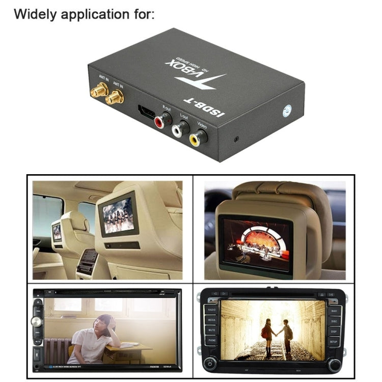 Car ISDB-T MPEG-4 HD H.264 Digital TV Receiver Box with Remote Control, Dual Antenna Head Interfaces