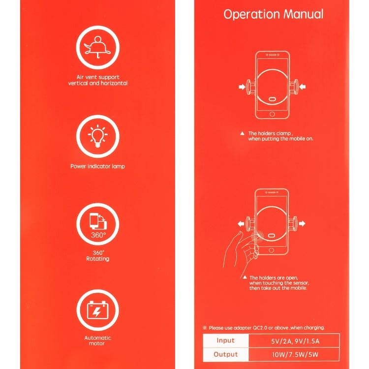 Clock Pattern Car Mobile Phone Wireless Charger Holder