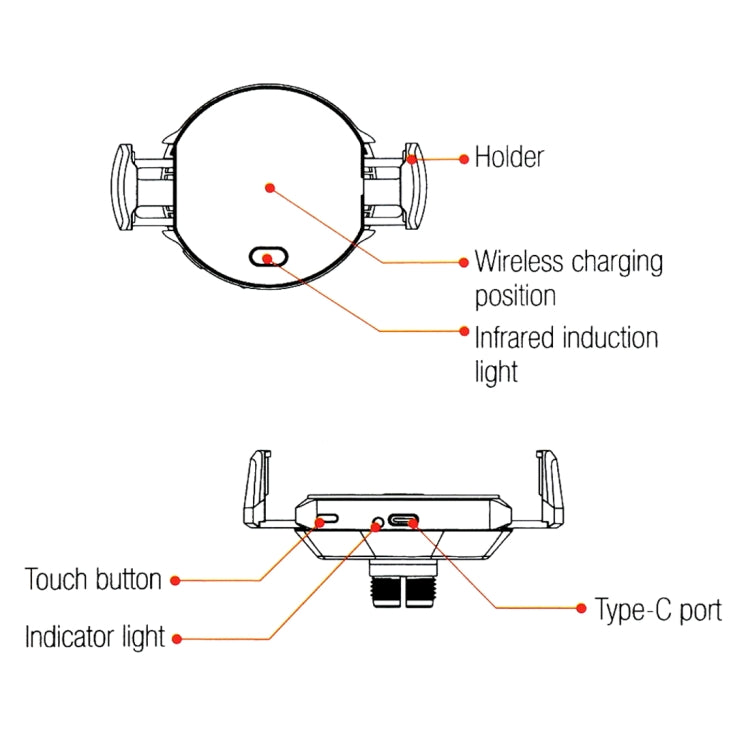 Clock Pattern Car Mobile Phone Wireless Charger Holder