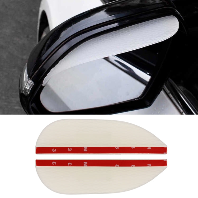 1 Pair Drill Pattern Pure White Universal Car Rearview Mirror Rain Blades Car Back Mirror Eyebrow Rain Cover