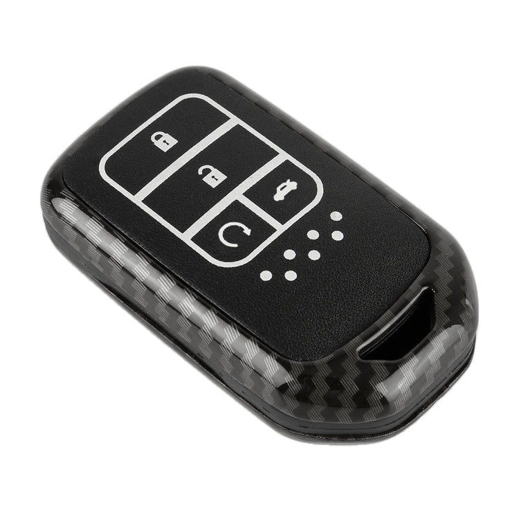 Carbon Fiber Texture Car Key Protective Cover for Honda Smart 4-button English Tailgate