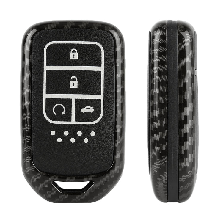Carbon Fiber Texture Car Key Protective Cover for Honda Smart 4-button English Tailgate