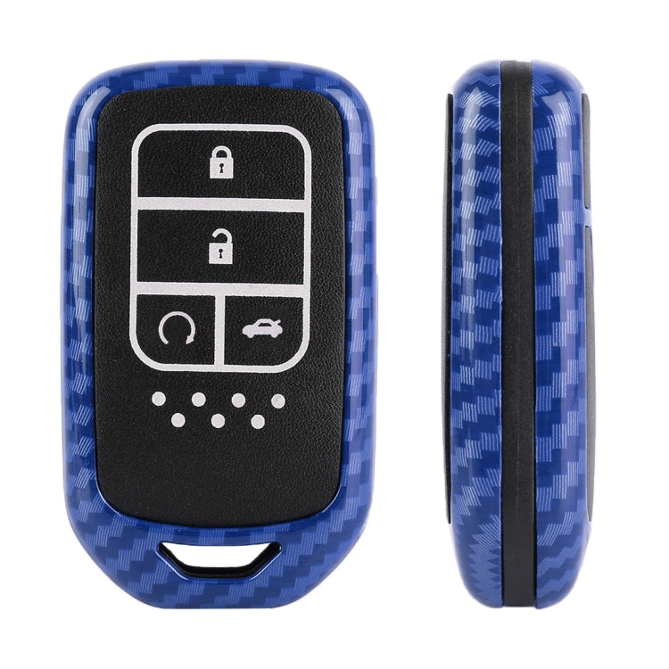 Carbon Fiber Texture Car Key Protective Cover for Honda Smart 4-button English Tailgate