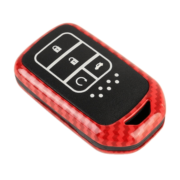 Carbon Fiber Texture Car Key Protective Cover for Honda Smart 4-button English Tailgate