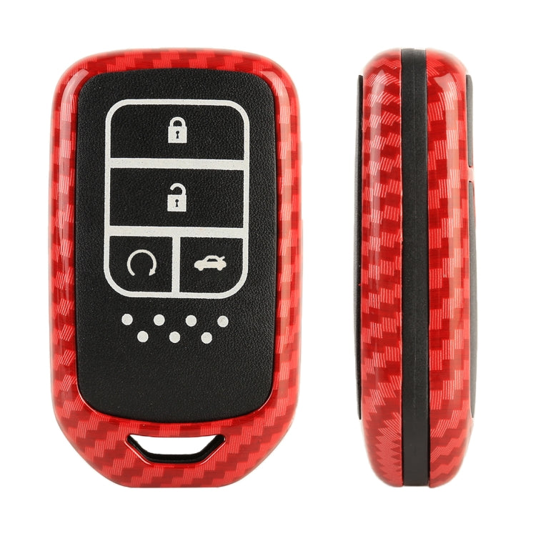 Carbon Fiber Texture Car Key Protective Cover for Honda Smart 4-button English Tailgate