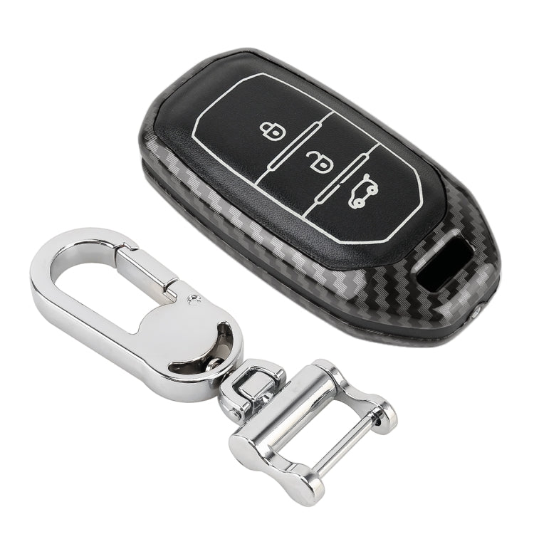 Carbon Fiber Texture Car Key Protective Cover for Ford Territory Smart