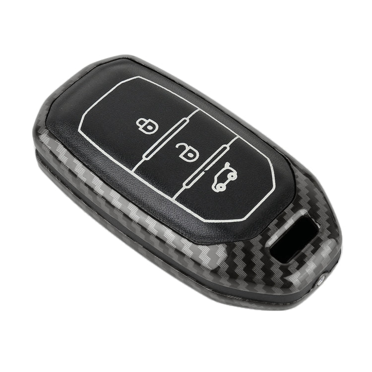 Carbon Fiber Texture Car Key Protective Cover for Ford Territory Smart