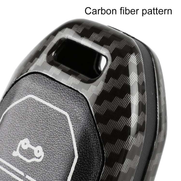Carbon Fiber Texture Car Key Protective Cover for Ford Territory Smart