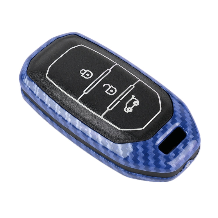 Carbon Fiber Texture Car Key Protective Cover for Ford Territory Smart