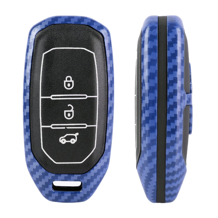 Carbon Fiber Texture Car Key Protective Cover for Ford Territory Smart