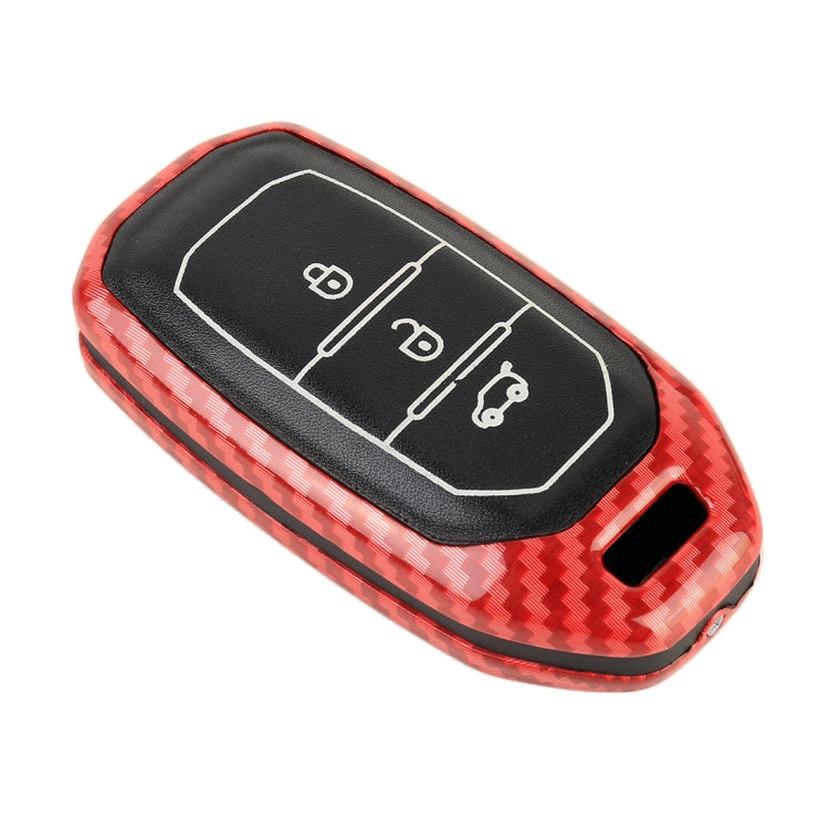 Carbon Fiber Texture Car Key Protective Cover for Ford Territory Smart