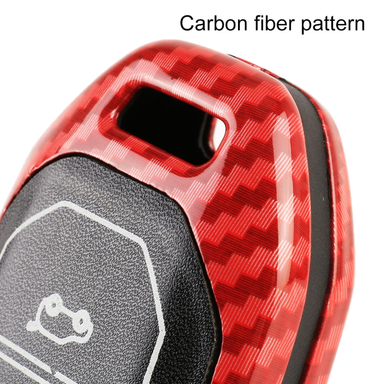 Carbon Fiber Texture Car Key Protective Cover for Ford Territory Smart