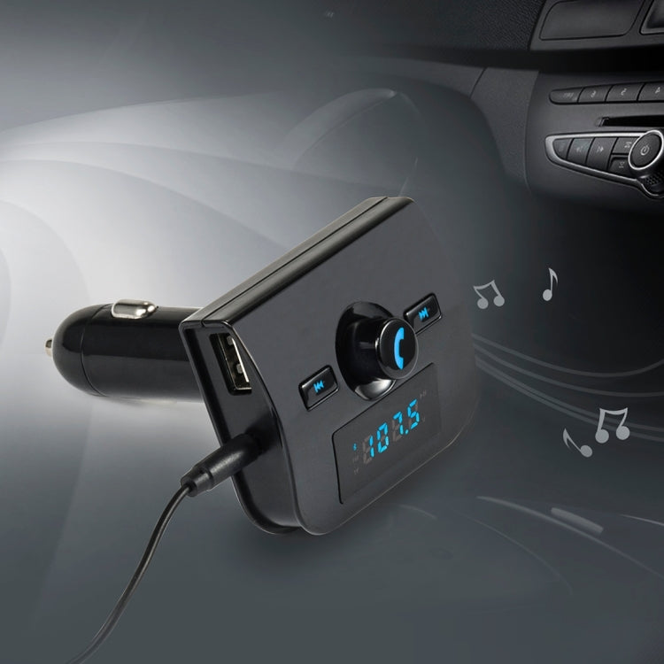XK-760 Multifunctional Bluetooth Vehicular FM Transmitter and 3.1A USB Car Charger MP3 Player Support USB SD TF Carte for iPhone 6s & 6s Plus, Galaxy Note 5 & S6 Edge+, and Most Bluetooth Mobile Devices(Black)