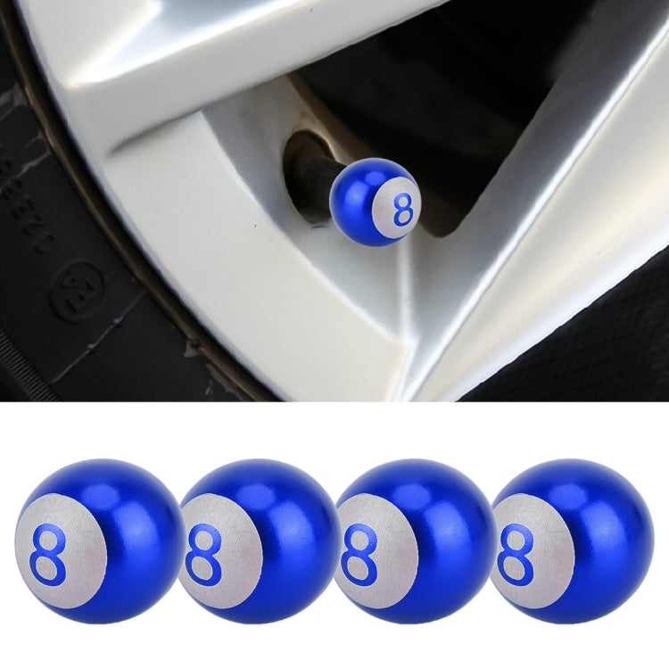 4 PCS Ball Number 8 Gas Cap Mouthpiece Cover Tire Cap Car Tire Valve Caps