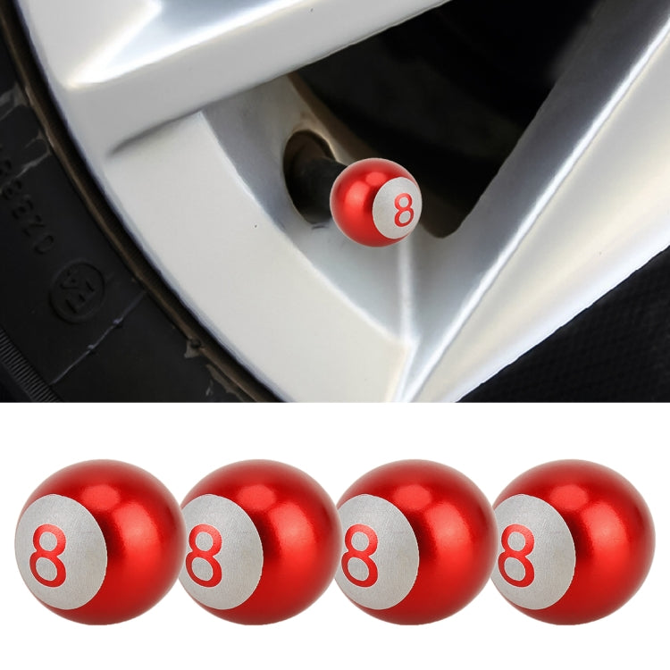 4 PCS Ball Number 8 Gas Cap Mouthpiece Cover Tire Cap Car Tire Valve Caps