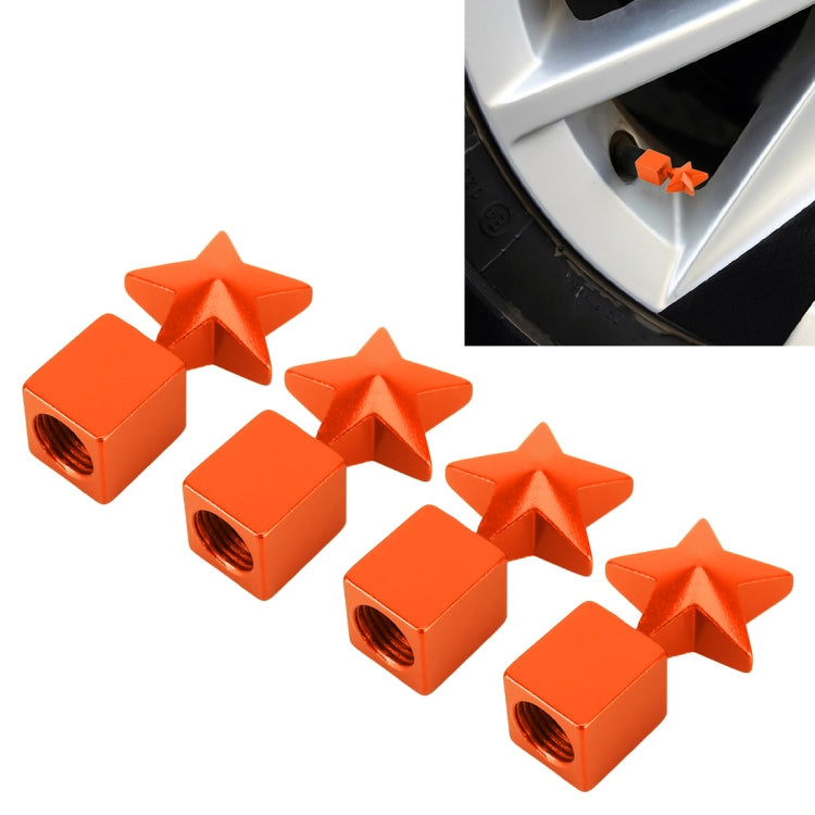 4 PCS Star Shape Gas Cap Mouthpiece Cover Tire Cap Car Tire Valve Caps