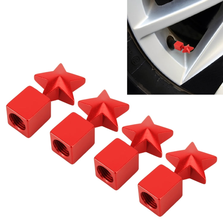 4 PCS Star Shape Gas Cap Mouthpiece Cover Tire Cap Car Tire Valve Caps