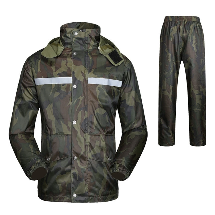 Durable Reflective Motorcycle Split Raincoat Pants Riding Bicycle Electric Bike Windproof Waterproof Rain Wear for Adult, Size: XL(Camouflage)