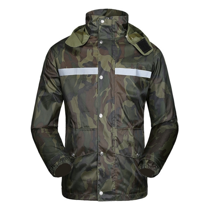 Durable Reflective Motorcycle Split Raincoat Pants Riding Bicycle Electric Bike Windproof Waterproof Rain Wear for Adult, Size: XL(Camouflage)