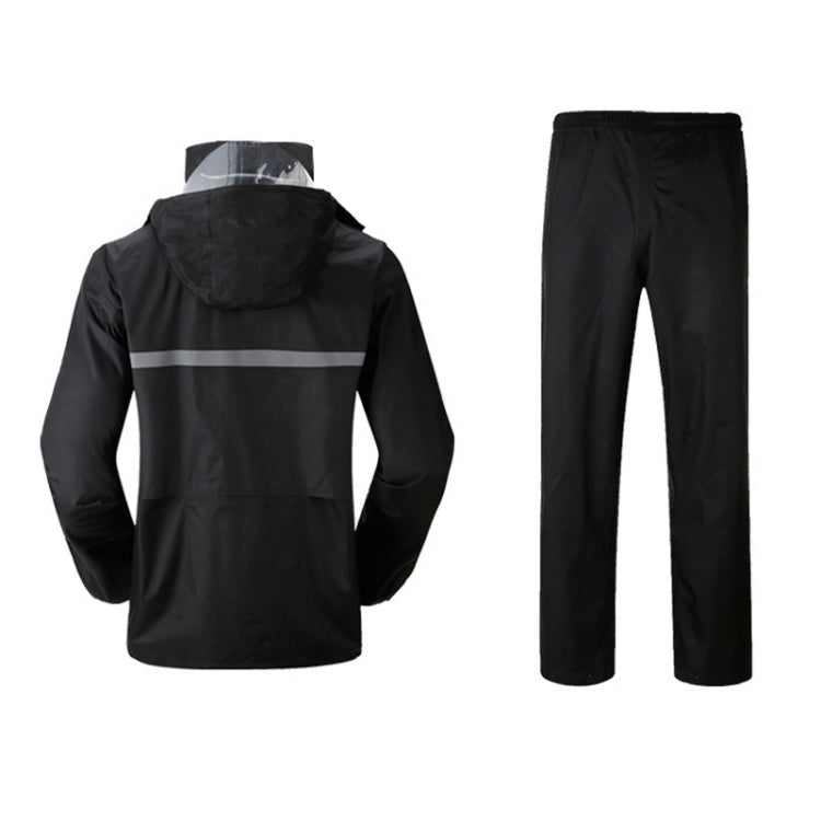 Durable Reflective Motorcycle Split Raincoat Pants Riding Bicycle Electric Bike Windproof Waterproof Rain Wear for Adult, Size: XL(Black)