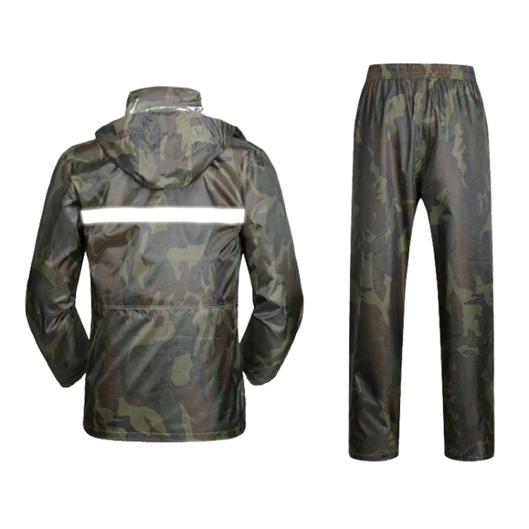 Durable Reflective Motorcycle Split Raincoat Pants Riding Bicycle Electric Bike Windproof Waterproof Rain Wear for Adult, Size: M(Camouflage)