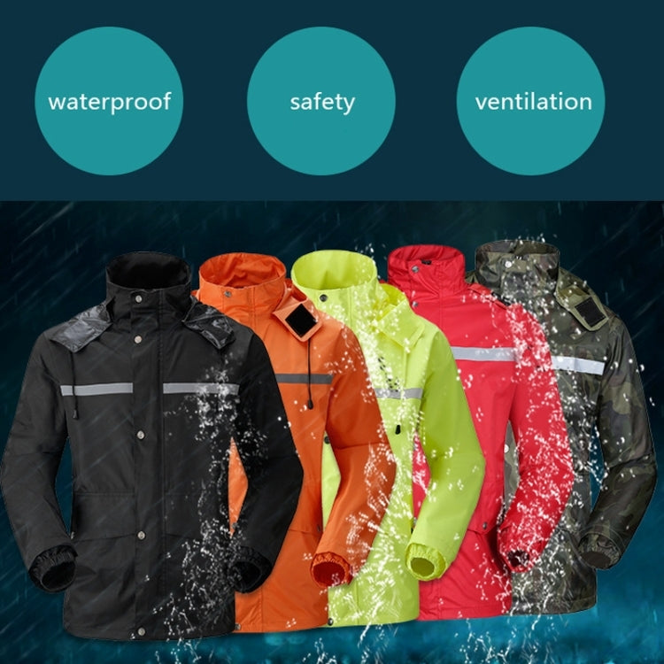 Durable Reflective Motorcycle Split Raincoat Pants Riding Bicycle Electric Bike Windproof Waterproof Rain Wear for Adult, Size: 3XL(Camouflage)