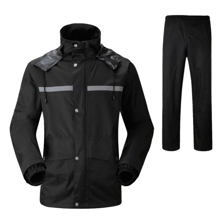 Durable Reflective Motorcycle Split Raincoat Pants Riding Bicycle Electric Bike Windproof Waterproof Rain Wear for Adult, Size: 3XL(Black)
