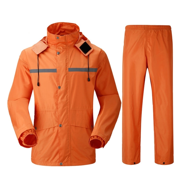 Durable Reflective Motorcycle Split Raincoat Pants Riding Bicycle Electric Bike Windproof Waterproof Rain Wear for Adult, Size: 3XL(Orange)