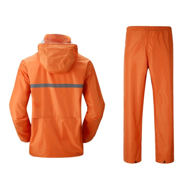 Durable Reflective Motorcycle Split Raincoat Pants Riding Bicycle Electric Bike Windproof Waterproof Rain Wear for Adult, Size: 3XL(Orange)