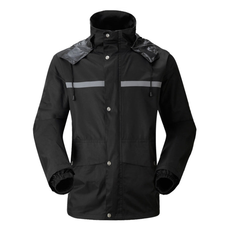 Durable Reflective Motorcycle Split Raincoat Pants Riding Bicycle Electric Bike Windproof Waterproof Rain Wear for Adult, Size: 4XL(Black)