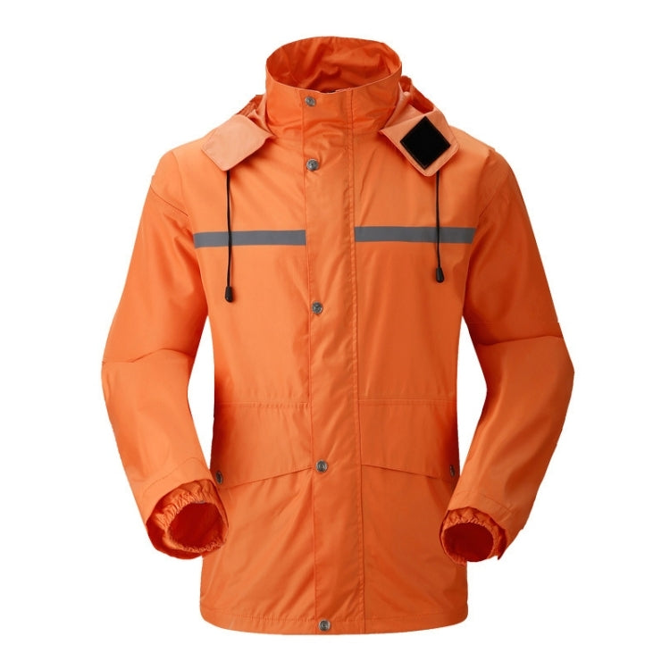 Durable Reflective Motorcycle Split Raincoat Pants Riding Bicycle Electric Bike Windproof Waterproof Rain Wear for Adult, Size: 4XL(Orange)