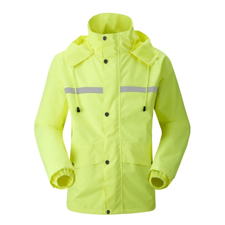 Durable Reflective Motorcycle Split Raincoat Pants Riding Bicycle Electric Bike Windproof Waterproof Rain Wear for Adult, Size: M(Fluorescent Yellow)