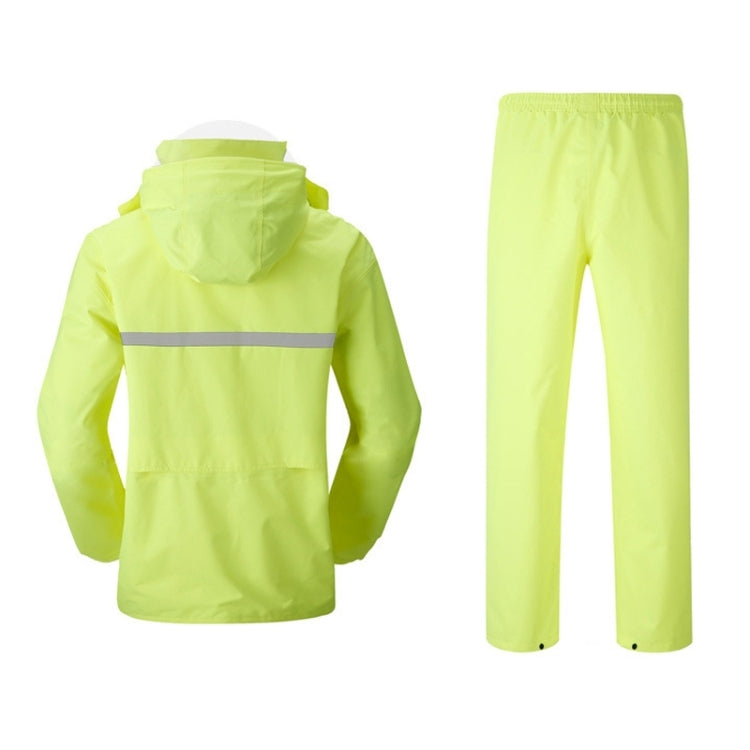Durable Reflective Motorcycle Split Raincoat Pants Riding Bicycle Electric Bike Windproof Waterproof Rain Wear for Adult, Size: M(Fluorescent Yellow)