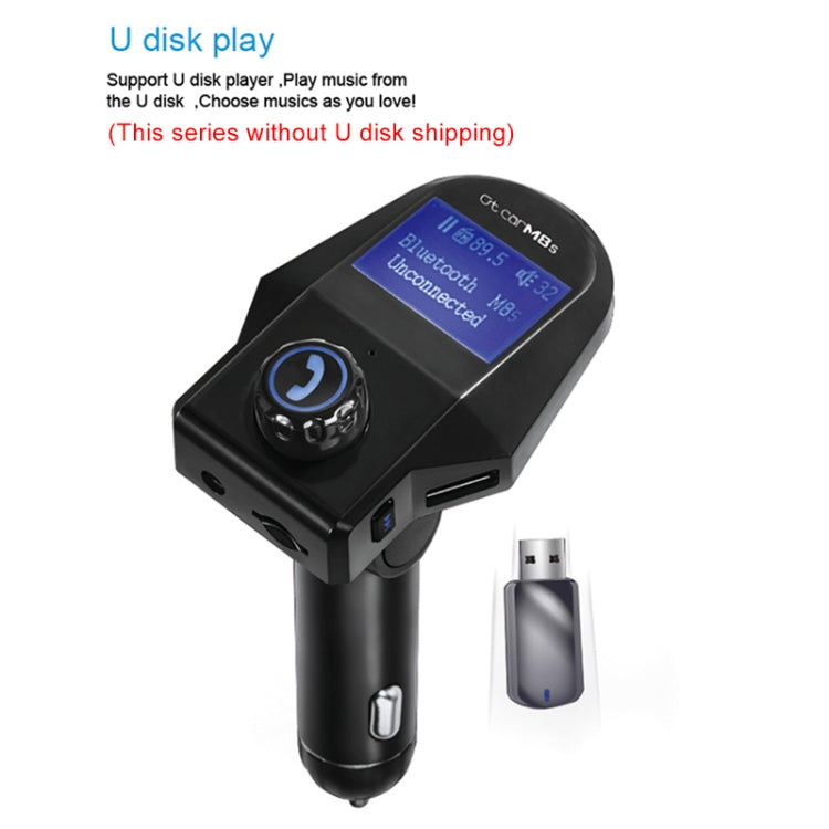 M8S 1.44 inch LCD Screen Car Bluetooth Hands Free Radio FM Transmitter Dual USB Ports Car Charger, Support TF Card & U Disk (Not Included) Function & One Key Answer / Hang Up & AUX