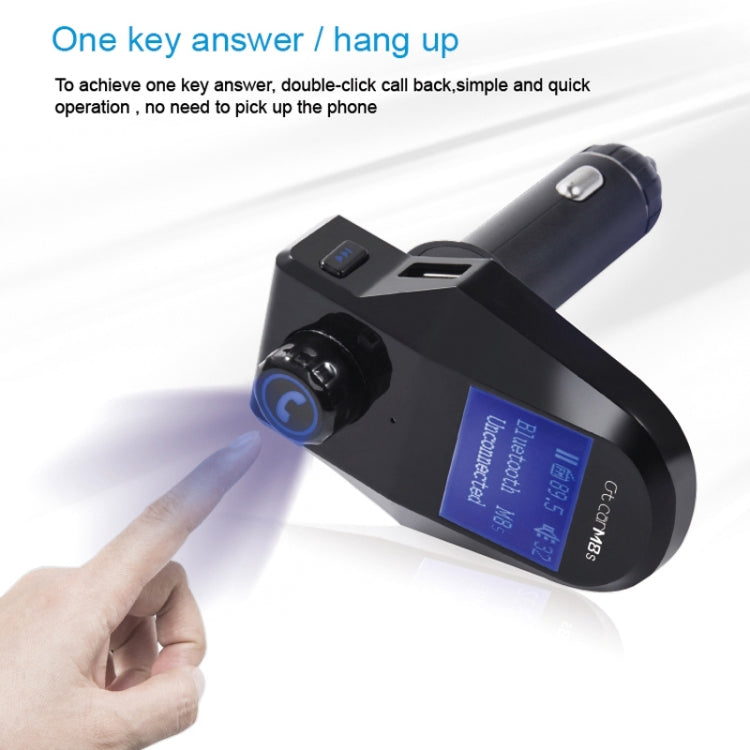 M8S 1.44 inch LCD Screen Car Bluetooth Hands Free Radio FM Transmitter Dual USB Ports Car Charger, Support TF Card & U Disk (Not Included) Function & One Key Answer / Hang Up & AUX