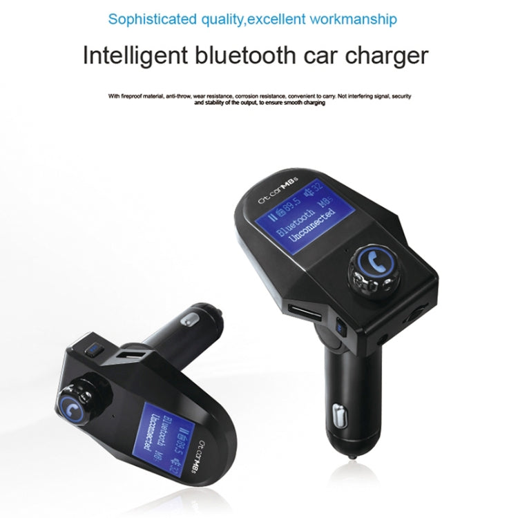 M8S 1.44 inch LCD Screen Car Bluetooth Hands Free Radio FM Transmitter Dual USB Ports Car Charger, Support TF Card & U Disk (Not Included) Function & One Key Answer / Hang Up & AUX