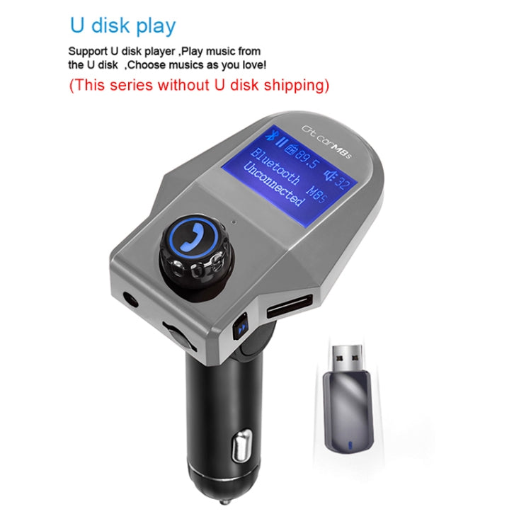 M8S 1.44 inch LCD Screen Car Bluetooth Hands Free Radio FM Transmitter Dual USB Ports Car Charger, Support TF Card & U Disk (Not Included) Function & One Key Answer / Hang Up & AUX