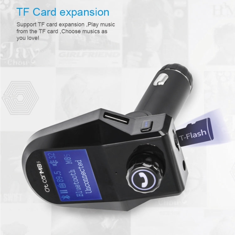 M8S 1.44 inch LCD Screen Car Bluetooth Hands Free Radio FM Transmitter Dual USB Ports Car Charger, Support TF Card & U Disk (Not Included) Function & One Key Answer / Hang Up & AUX