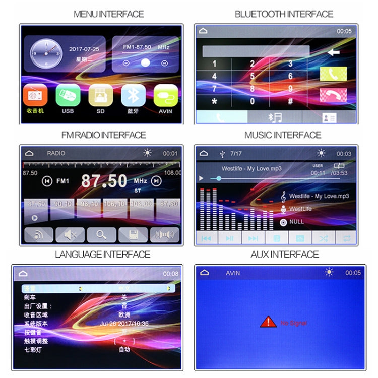 8010B HD 7 inch 12V Universal Car Radio Receiver MP5 Player, Support FM & Bluetooth & TF Card with Remote Control