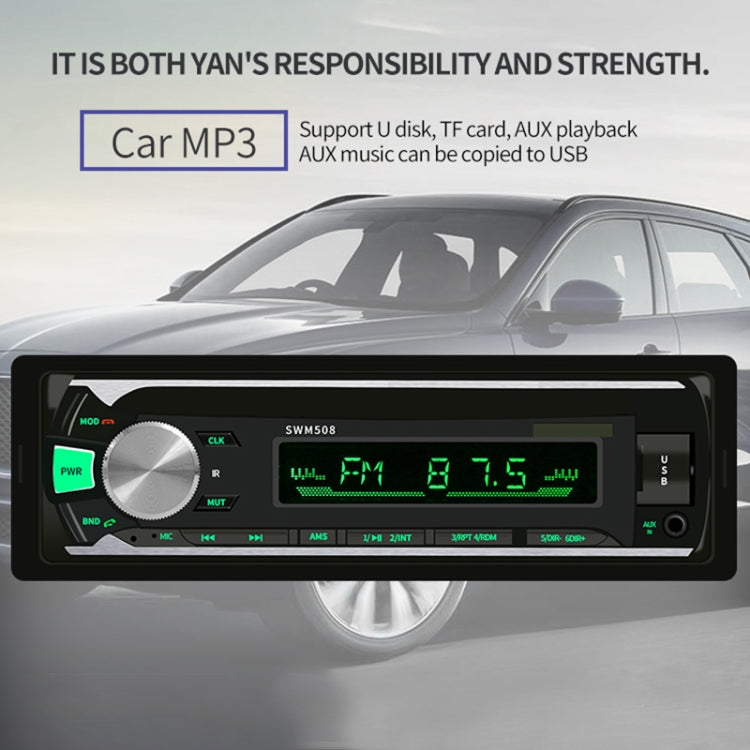508BT 12V Universal Car Radio Receiver MP3 Player, Support FM & Bluetooth with Remote Control