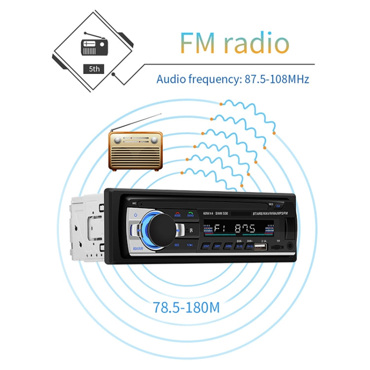 SWM-530 12V Universal Car Dual USB Charger Radio Receiver MP3 Player, Support FM & Bluetooth with Remote Control