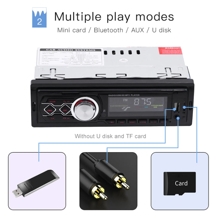 1788 Universal Car Radio Receiver MP3 Player, Support FM & Bluetooth with Remote Control