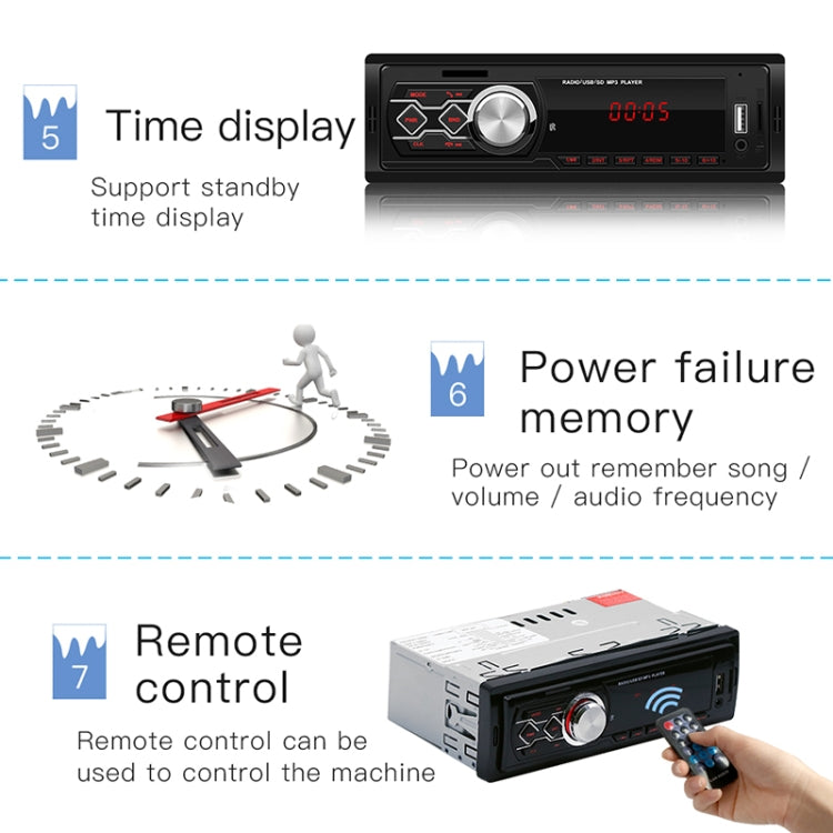 1788E Universal Car Radio Receiver MP3 Player, Support FM with Remote Control