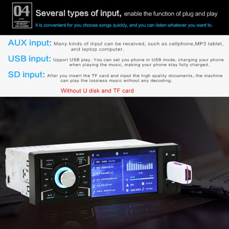 SU-5018 4.1 inch Universal Car Radio Receiver MP5 Player, Support FM & Bluetooth & TF Card with Remote Control