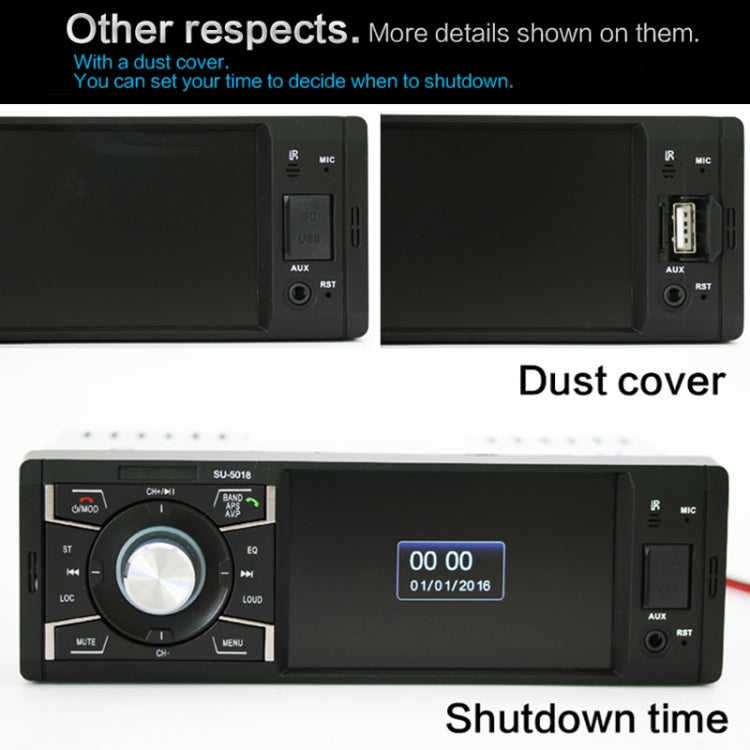 SU-5018 4.1 inch Universal Car Radio Receiver MP5 Player, Support FM & Bluetooth & TF Card with Remote Control