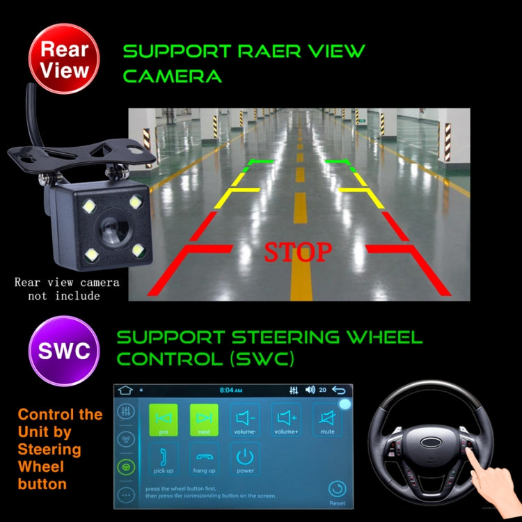 7040 In-dash 7 inch LCD Touch Screen Car Stereo Radio MP5 Audio Player, Android 7.1, Support Rear View / Bluetooth / GPS Navigation